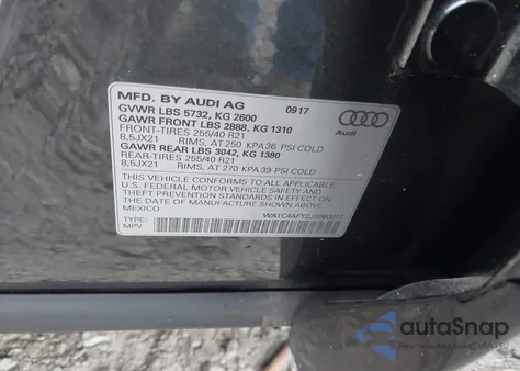 2018 Audi Sq5 3.0T Premium Plus из США, поврежденный, VIN WA1C4AFY2J2060317